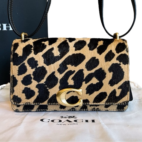 🔥Coach Bandit Shoulder Bag With Leopard Print Haircalf - Picture 6 of 13